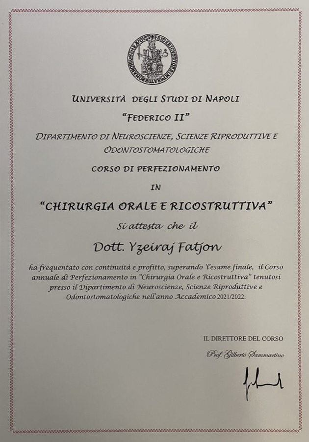Certifikatë — Kirurgji orale, Wrocław, Poloni
